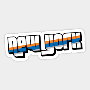 Retro New York Word Art with Stripes Sticker